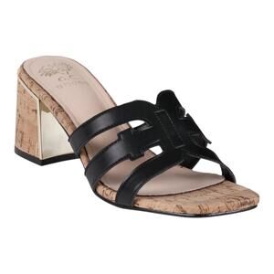 GC Shoes Women's Gianna Block Heel Slide Dress Sandals Black Size 8